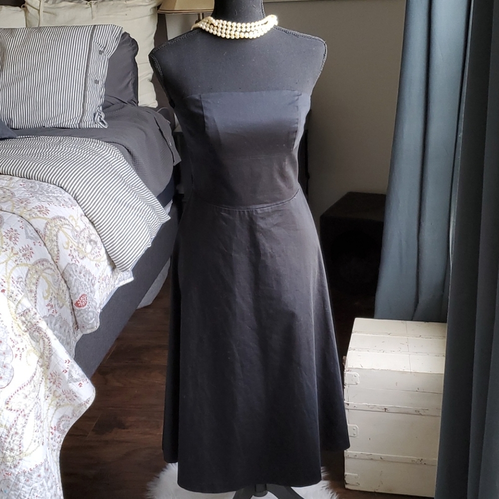 WHBM Black Strapless Dress Size 4